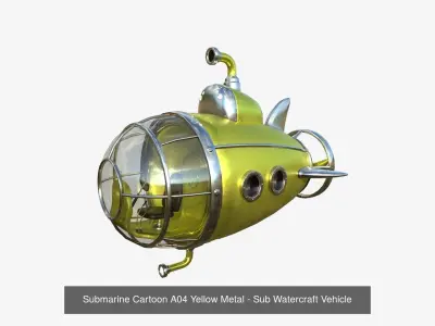 10 Submarines Cartoon A - Sub Watercraft Vehicle 3D Model Pack