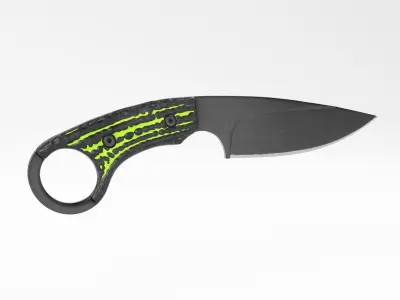 Tactical Combat Knife - Military - Karambit Style 01 Green Low-poly 3D model