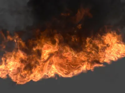 Burning Oil Fire VDB Animated for Blender 3D model