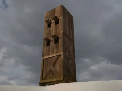 Wood Tower Low-poly 3D model