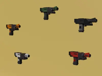 Warhammer 40k Autopistol Low-poly 3D model