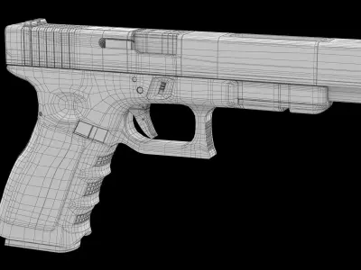 Glock 34 Camouflage Green Low-poly 3D model