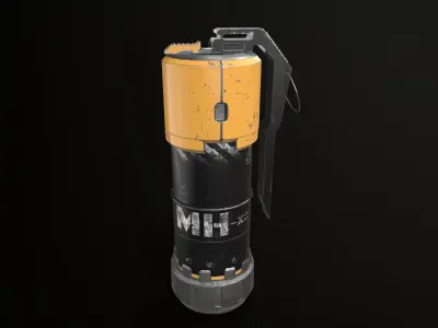 Scifi Grenade Game Ready low poly 3d model Low-poly 3D model