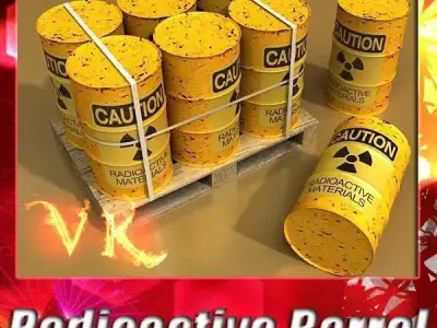 Radioactive Metal Drums and Pallet 3D model