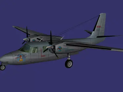 Aero Commander 500 Free low-poly 3D model