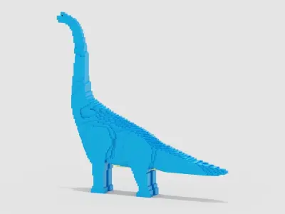 Voxel Brachiosaurus Low-poly 3D model
