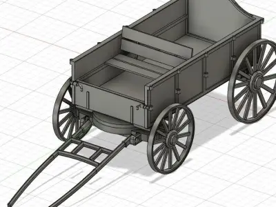 Prairie Wagon STL for resin 3d-printing 3D print model