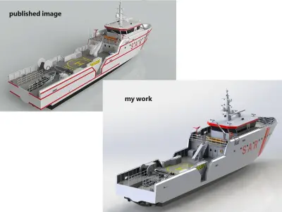 SAR ship 3D model
