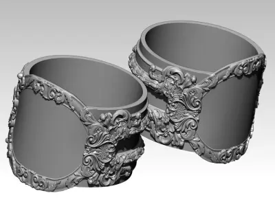 Carved Floral Pattern Rings US5 3D print model