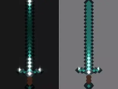 Diamond Long Sword Low-poly 3D model