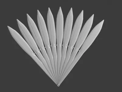 Tessen War Fan 3D Model Low-poly 3D model