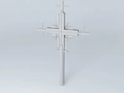 cross silver Free 3D model