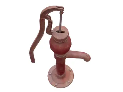 Old Rusty Water Pump Low-poly 3D model