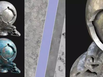 Patina Materials 15-16 - PBR - Seamless - 4k - SBSAR Low-poly 3D model