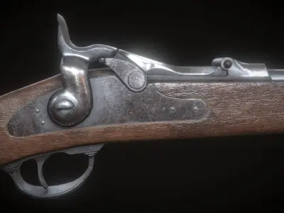 Springfield model 1873 Low-poly 3D model