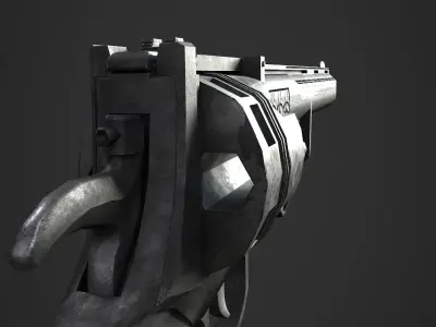Revolver Low-poly 3D model 17