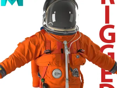 US Advanced Crew Escape Suit ACES Rigged for Maya 3D model