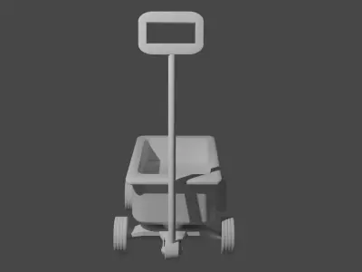 Toy Wagon Low-poly 3D model