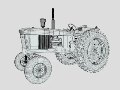 Tractor Low-poly 3D model get