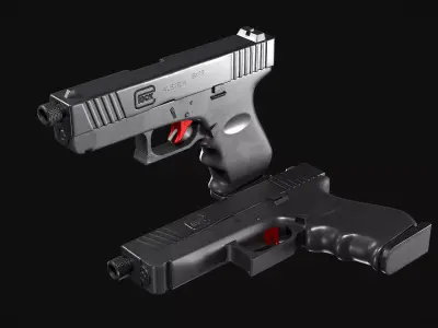 Glock Custom PBR Game Ready Low-poly 3D model