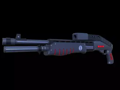 SPAS Weapon Low-poly 3D model Low-poly 3D model