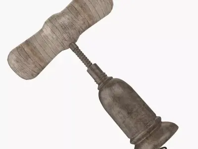 Antique Corkscrew Low-poly 3D model