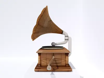Antique Classic Gramophone  Low-poly 3D model