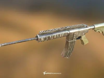 Infanty Assault Rifle 3D model Free low-poly 3D model