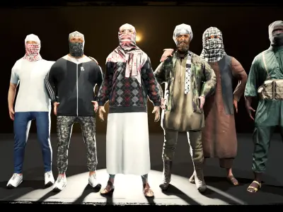 Terrorist Bundle-Low Poly Low-poly 3D model