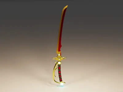 Fantasy Sword Low-poly 3D model 16
