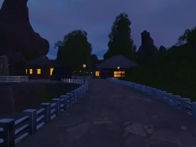 Lantern-lit Island Village 3D model