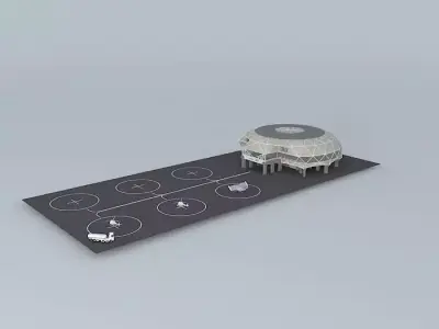 Hangar ice rink Free 3D model