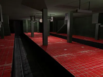 Metro Station Low-poly 3D model get