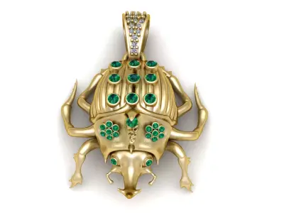 SCRAB BROOCH INSECT PENDANT 3D PRINTABLE MODEL 3D print model