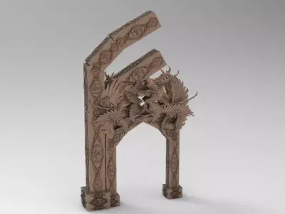 Steampunk Angel arch 2  3D model
