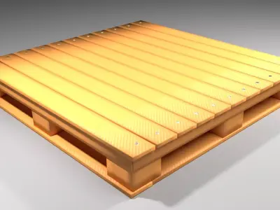 Pallet - Four Way Block 3D model