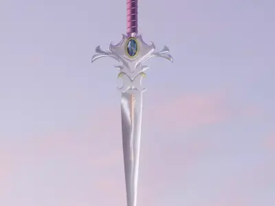 Fantasy Crystal Dagger Stylized Magical Weapon Game Ready Low-poly 3D model