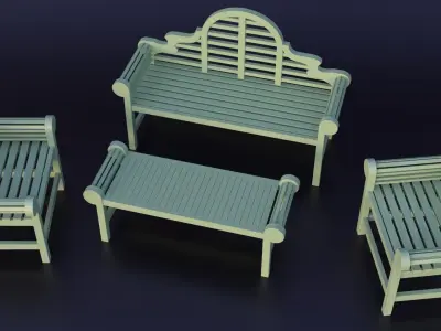 Marlborough garden furniture set  purchase 3D model