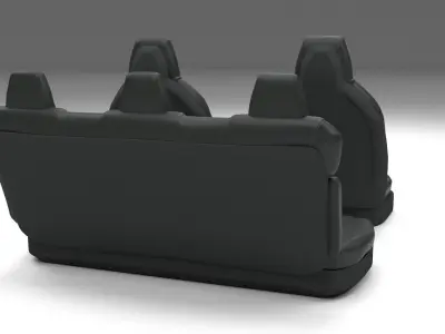 Tesla Model S Seats Dark Low-poly 3D model