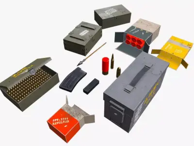 FPS Ammo With Boxes Pack 3D model