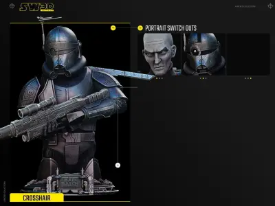 STAR WARS Crosshair Bust Tested for 3D Printing 3D print model