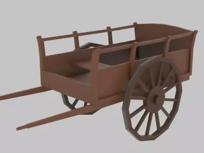 Low Poly Cart Free low-poly 3D model