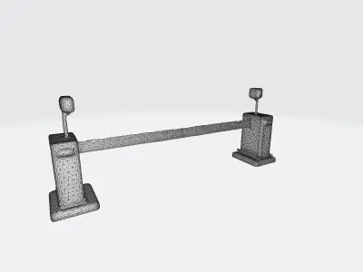 3d Render A Closed Boom Barrier Blocking A Road 3D model