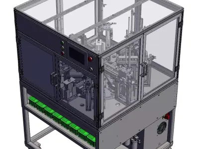 Automated water washing label machine 3D model
