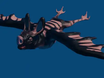 BAT 3D flying in sky Free 3D model