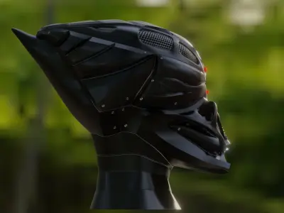 Helmet-1 robot head with lights 3D model