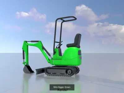 Mini Digger All Versions 3D Model Pack