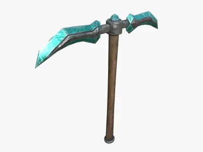 Diamond Pickaxe Low-poly 3D model