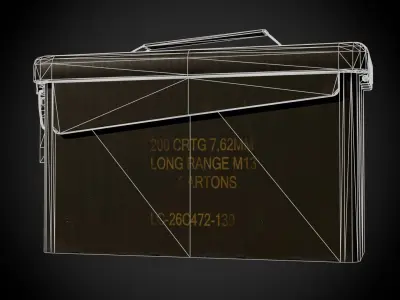 Ammo Box Low-poly 3D model 2