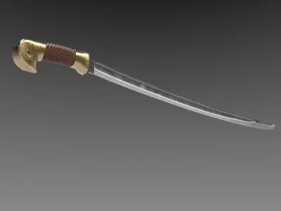 Russian Cossack Shashqua Saber Free low-poly 3D model